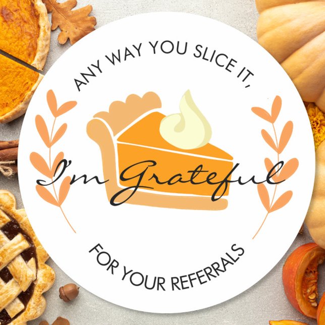 real estate slice pie referrals Announcement Classic Round Sticker (Creator Uploaded)