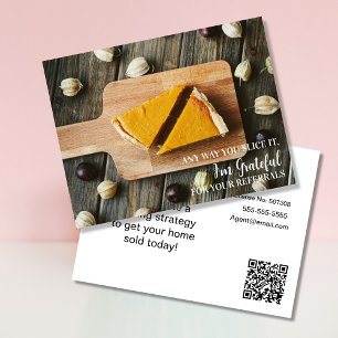 real estate slice pumpkin pie referrals announcement postcard