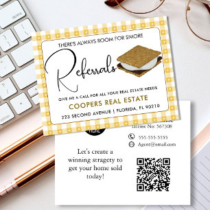 real estate SMORE referrals Announcement Postcard