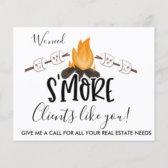 real estate SMORE referrals Announcement Postcard Flyer (Front)