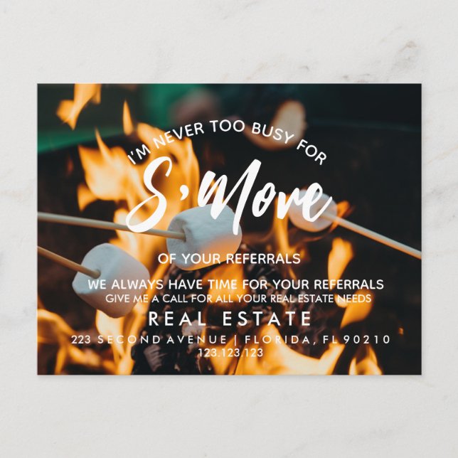 real estate S'MOREreferrals Announcement (Front)