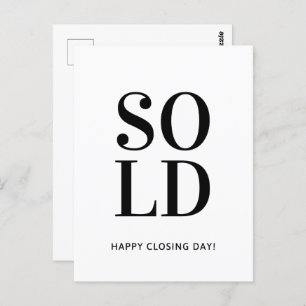 Real Estate Sold Happy Closing Day Postcard