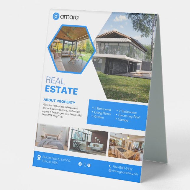 Real Estate Table Tent Sign (Front)