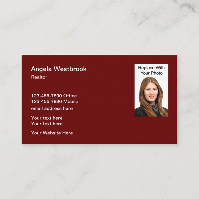 Real Estate Template Business Cards For Realtors (Front)