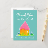 Real Estate Thank You For Referral Pink House