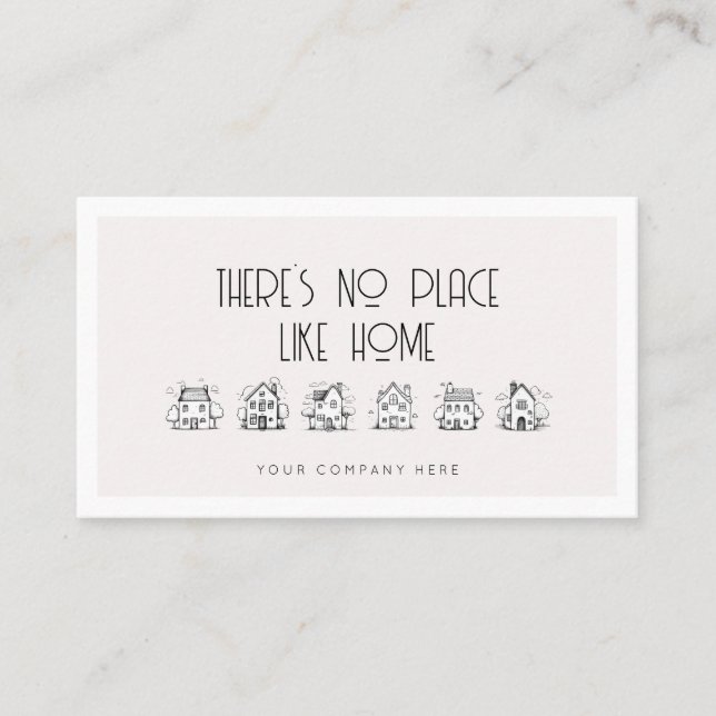Real Estate There's No Place Like Home Hand-Drawn Business Card (Front)