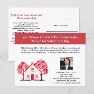 Real Estate Valentine Day Farming Promotional Holiday Postcard