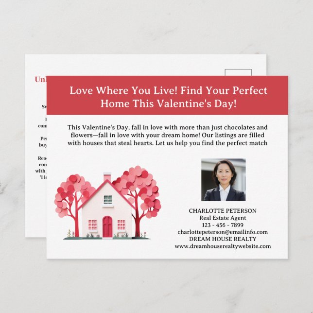 Real Estate Valentine Day Farming Promotional Holiday Postcard (Front/Back)