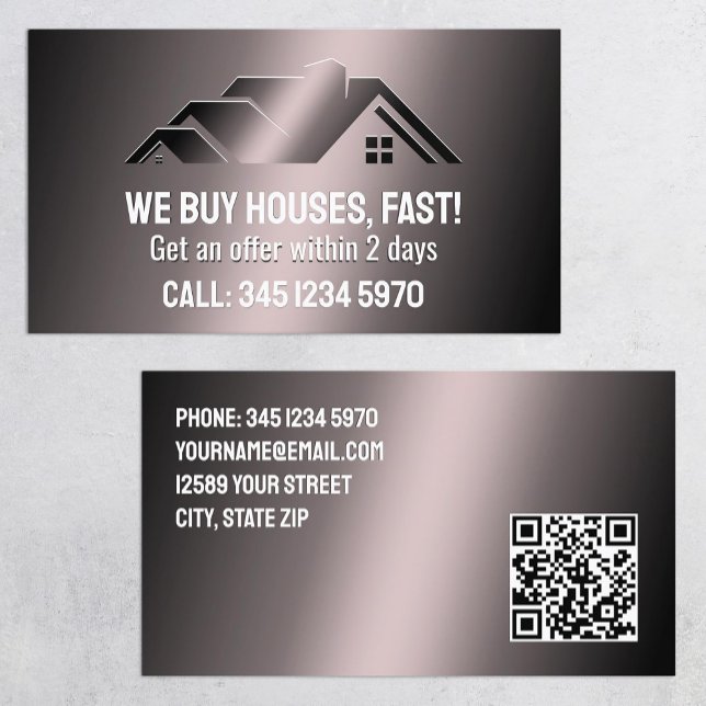 Real Estate We Buy Houses QR Business Card (Real Estate We Buy Houses QR Business Cards)