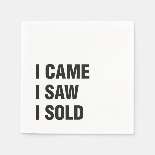 Real Estate White Standard Cocktail Paper Napkins (Front)