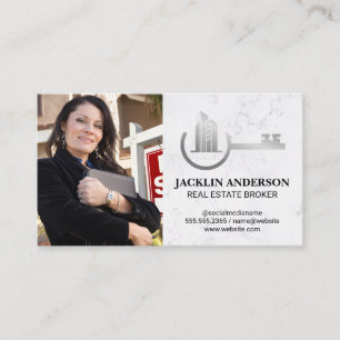 Real Estate Woman Closing Deal Properties Business Card