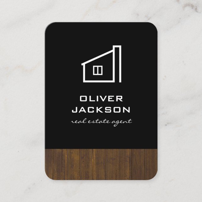 Real Estate / Wood Trim Print Business Card (Front)