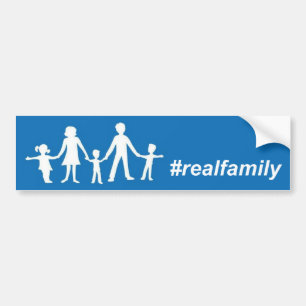 Real Family Flag Bumper Sticker, Straight Pride Sticker