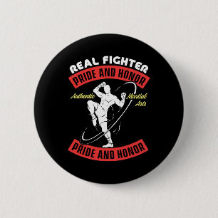Real Fighter Muay Thai Mma Fight Authentic Martial 6 Cm Round Badge