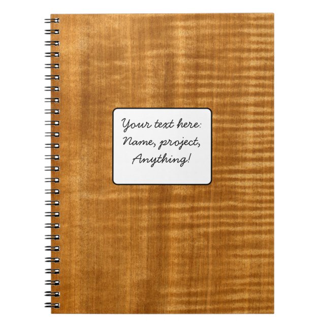 Real Figured Douka Veneer Woodgrain Notebook (Front)