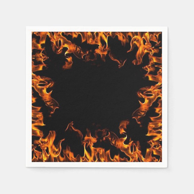 real fire flame napkins orange yellow black (Front)
