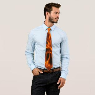 Real Fire Flames – Bold Orange & Black Tie