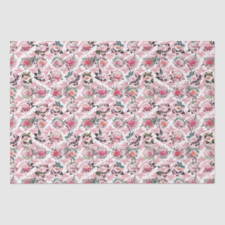 Real Floral Pink Filigree Tissue Paper