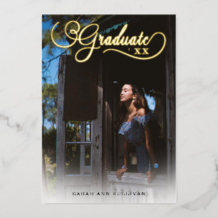 Real Foil 2 Sided Photo Graduation Invitation