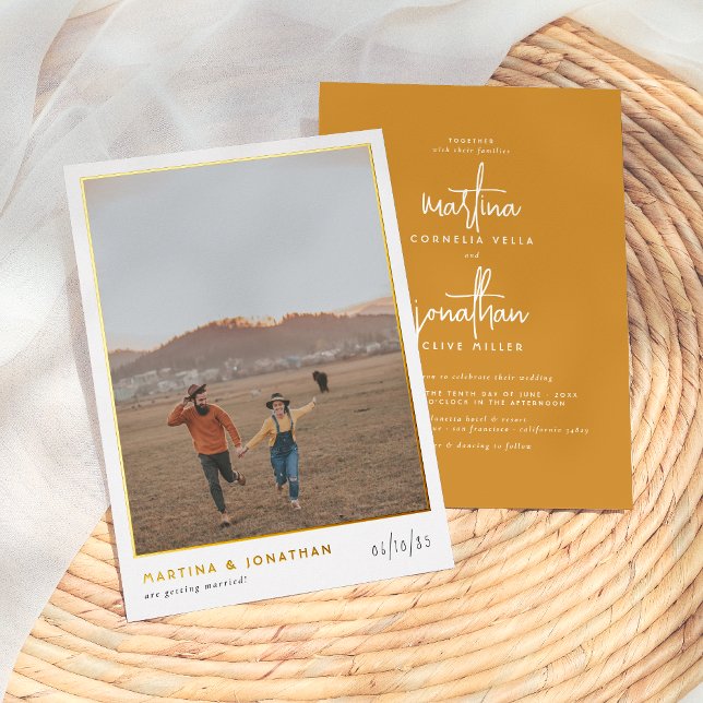 Real Foil Boho Minimalist Mustard Photo Wedding (Creator Uploaded)