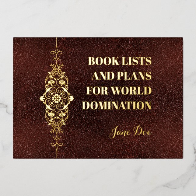 Real Foil Book Lover Funny Reader Gift Holiday Card (Front)