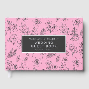 Real Foil Botanical Floral Wedding Guest Book