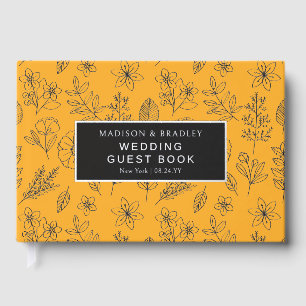 Real Foil Botanical Floral Wedding Guest Book