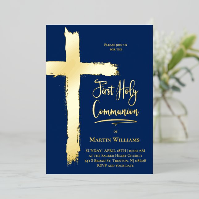real foil cross First Holy Communion (Standing Front)