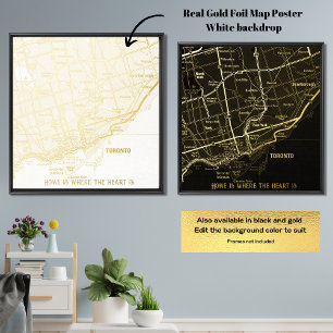 Real Foil Custom MAP GIFT Your City New Home Gift Prints