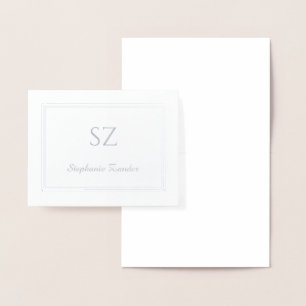 Real Foil Custom Monogram Stationery Note Cards