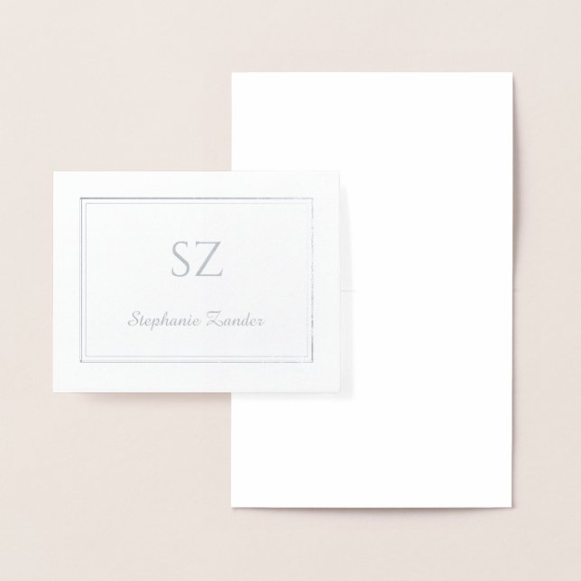 Real Foil Custom Monogram Stationery Note Cards (Display)