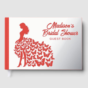 Real Foil Elegant Bride Bridal Shower Silver Guest Book