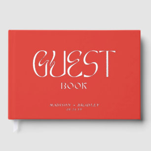 Real Foil Elegant Calligraphy Script Wedding Guest Book