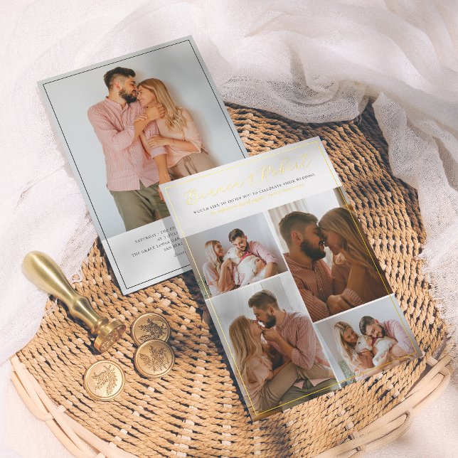 Real Foil | Elegant Script 5 Photo Collage Wedding (Creator Uploaded)