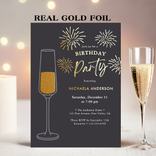Real Foil Fireworks & Champagne Birthday Party