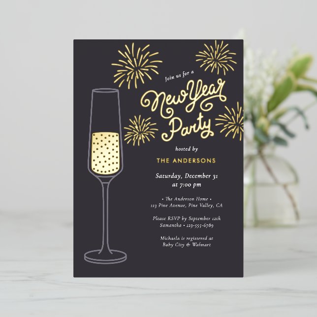 Real Foil Fireworks & Champagne New Year Party (Standing Front)