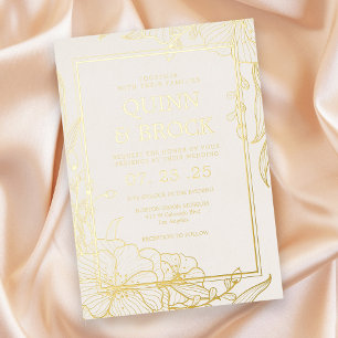 Real Foil Floral Gold Foliage Wedding
