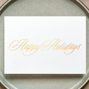 Real Foil Gold Happy Holidays Christmas Card