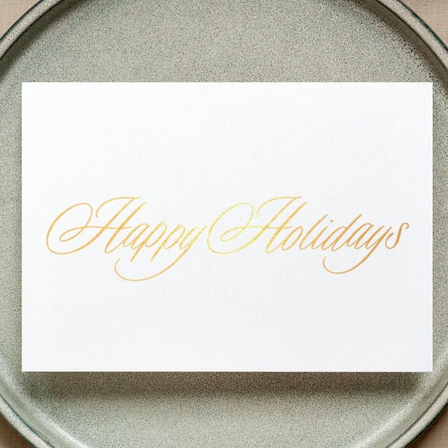 Real Foil Gold Happy Holidays Christmas Card (Creator Uploaded)