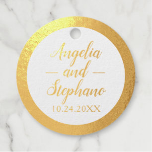 REAL FOIL Gold or Silver Thank You Wedding Favour Tags