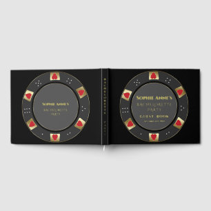 Real Foil Las Vegas Poker Chip Bachelorette Party  Guest Book