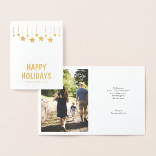 Real Foil Merry Christmas Photo Greeting Card