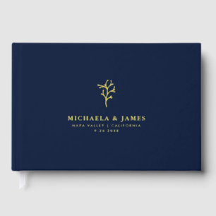 *REAL FOIL* Minimalist Elegant Botanical Wedding Guest Book