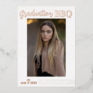 Real Foil Modern Graduation Photo Party BBQ