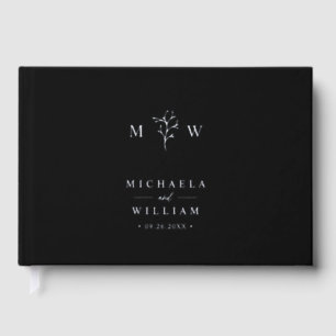 *REAL FOIL* Modern Minimalist Botanical Wedding Guest Book