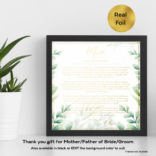 Real Foil Parents of Bride Groom Mum Dad Thank You Prints
