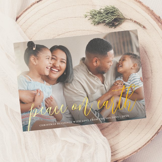 Real Foil Peace On Earth Photo Christmas Holiday (Creator Uploaded)