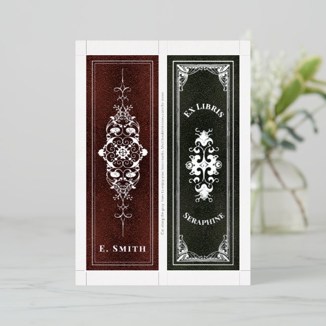 Real Foil Personalised Name 2 Bookmarks Per Card (Standing Front)