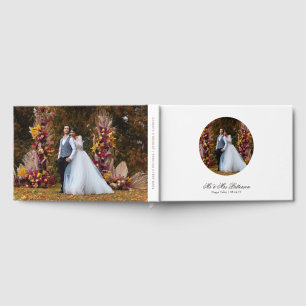 Real Foil Photo Simple Personalised White Wedding Guest Book