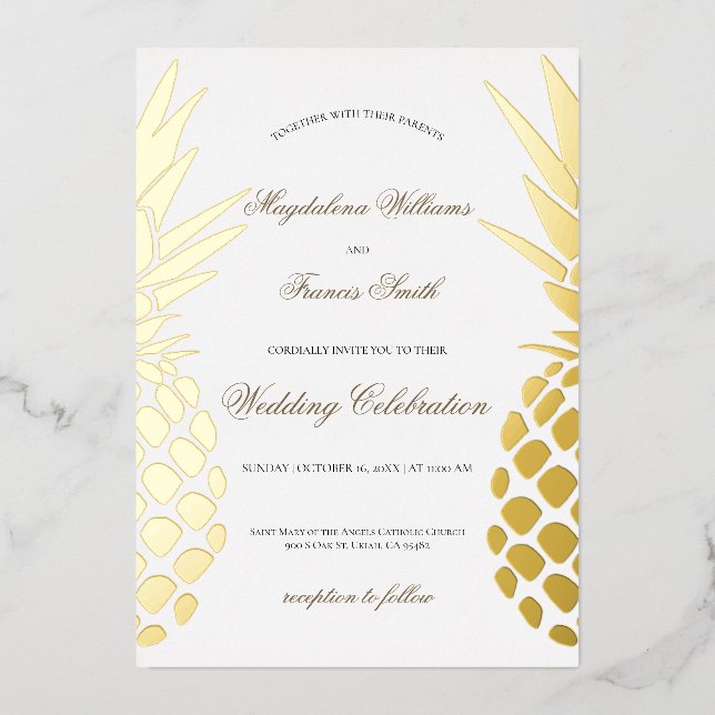 real foil pineapples wedding (Front)